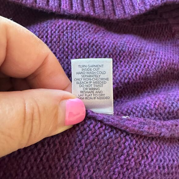 CJ Banks Womens Sz XXL Sweater Vest Purple Preppy Classic Academia Vintage - Picture 10 of 10